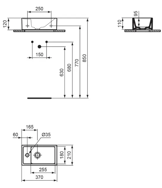 Ideal Standard - Tempo - Kisméretű mosdó - E2113V3 – 2. kép