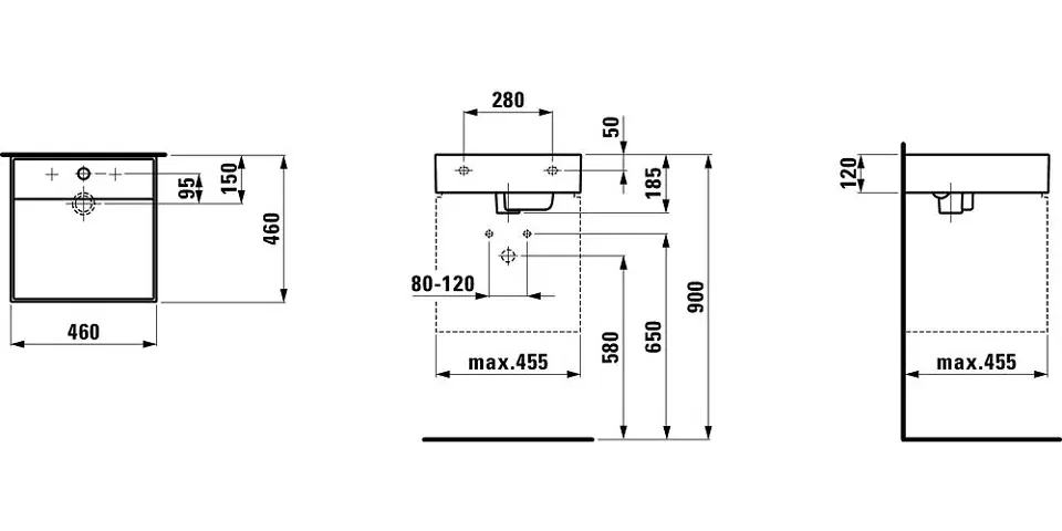 Laufen - Kartell - Kisméretű mosdó - H8153314001111 – 2. kép