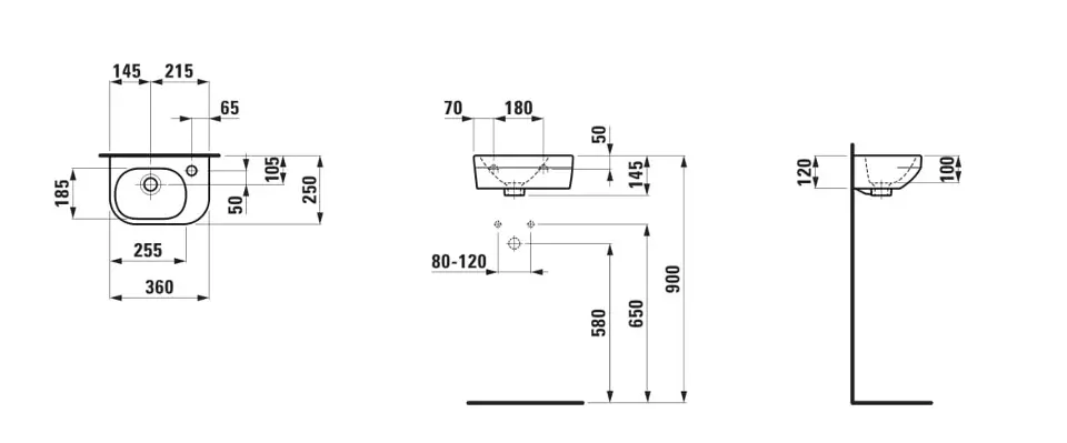 Laufen - Lua - Kisméretű mosdó - H8150804001141 – 2. kép