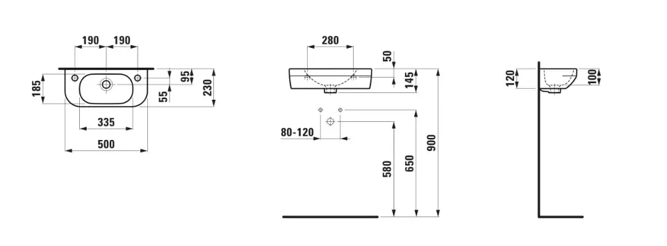 Laufen - Lua - Kisméretű mosdó - H8150820001141 – 2. kép