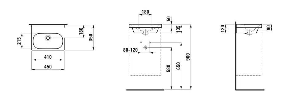 Laufen - Lua - Kisméretű mosdó - H8160804001091 – 2. kép