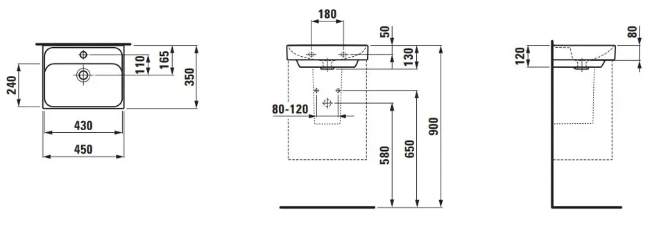 Laufen - Meda - Kisméretű mosdó - H8151117581111 – 2. kép