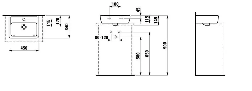 Laufen - Pro - Kisméretű mosdó - H8119520001041 – 2. kép