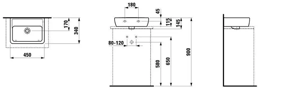 Laufen - Pro - Kisméretű mosdó - H8119520001091 – 2. kép