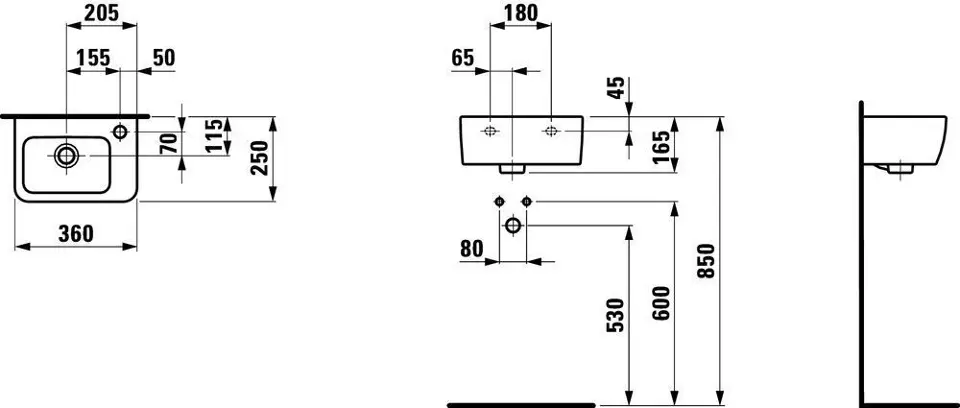 Laufen - Pro - Kisméretű mosdó - H8169550001061 – 2. kép