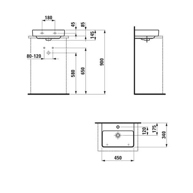 Laufen - Pro S - Kisméretű mosdó - H8169610001041 – 2. kép