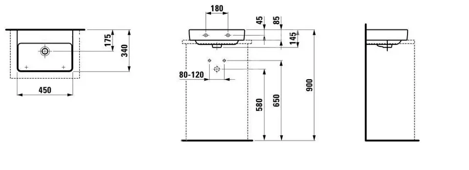 Laufen - Pro S - Kisméretű mosdó - H8169614001421 – 2. kép