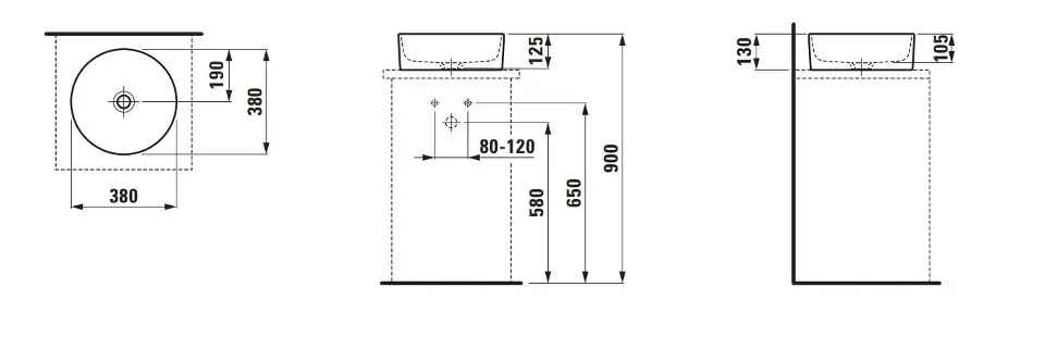 Laufen - Savoy - Kisméretű mosdó - H8129410001121 – 2. kép