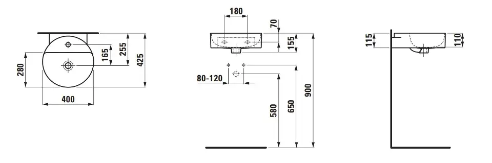Laufen - VAL - Kisméretű mosdó - H8112810001041 – 2. kép