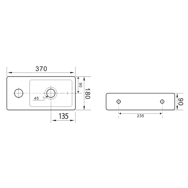 Sapho - Small - Kisméretű mosdó - AR496 – 2. kép