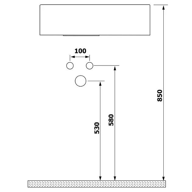 Sapho - Small - Kisméretű mosdó - AR500B – 2. kép