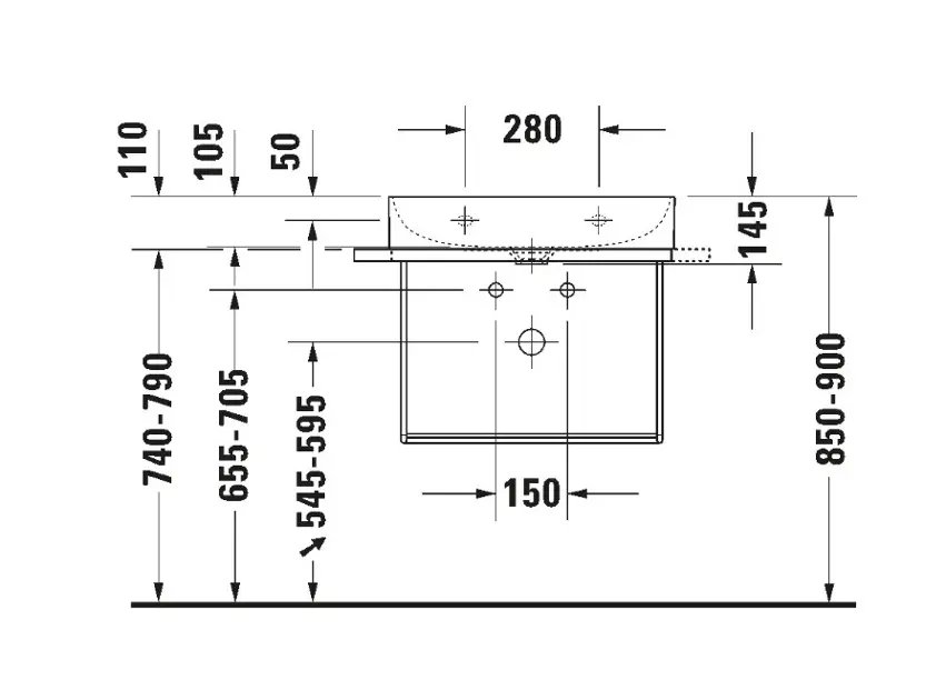 Duravit - DuraSquare - Mosdó szerelvények és kiegészítők - 0031021000 – 2. kép