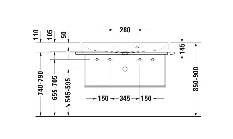 Duravit - DuraSquare - Mosdó szerelvények és kiegészítők - 0031041000 – 2. kép