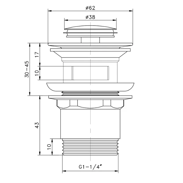 Aqualine - Equipment and accessories - Mosdó leeresztő - TF8001 – 2. kép