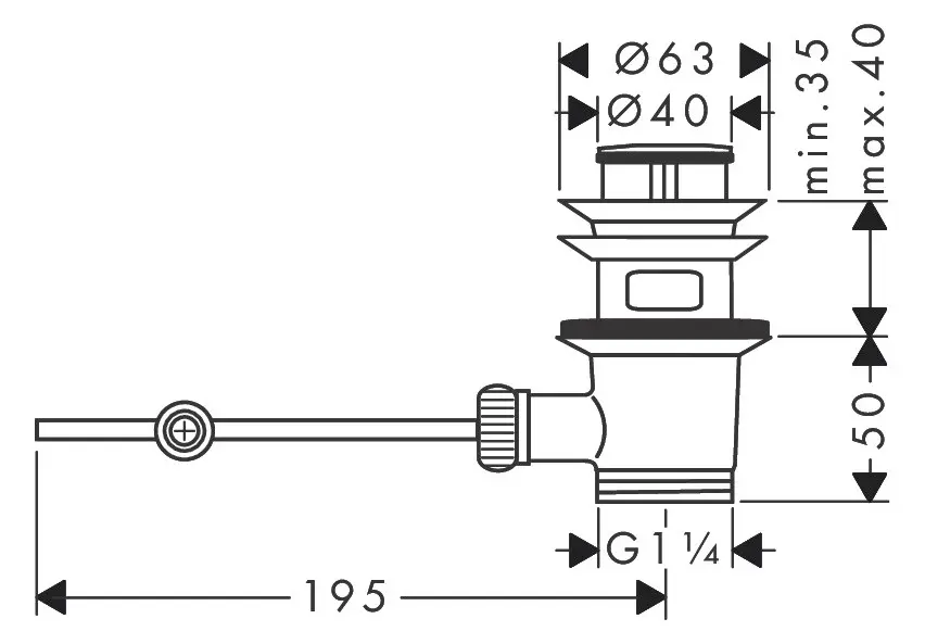 Axor - Mosdó leeresztő - 51302000 – 2. kép