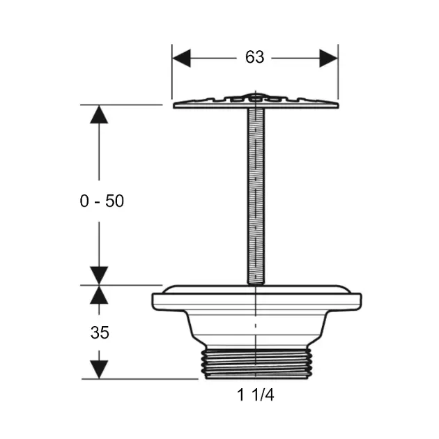 Geberit - Equipment and accessories - Mosdó leeresztő - 152.005.00.1 – 2. kép