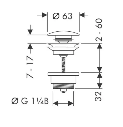 Hansgrohe - Waste sets - Mosdó leeresztő - 50100700 – 2. kép