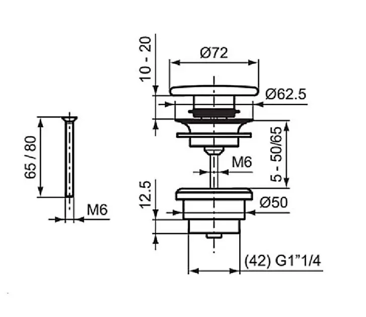 Ideal Standard - Equipment and accessories - Mosdó leeresztő - E265301 – 2. kép