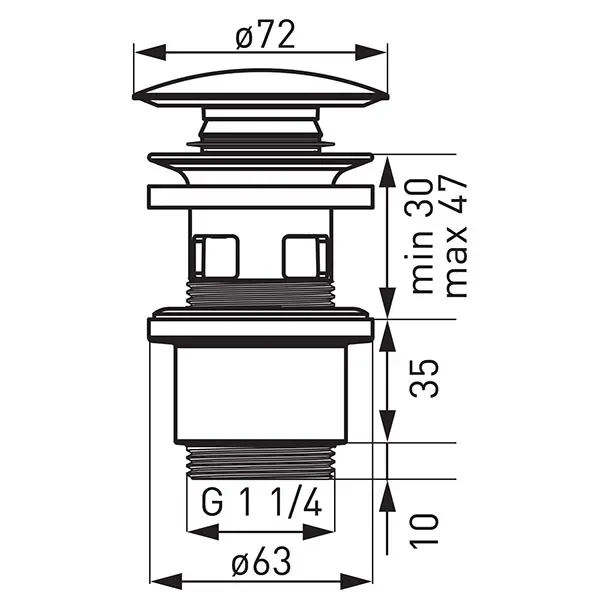 Novaservis - Equipment and accessories - Mosdó leeresztő - S288PPCB – 2. kép