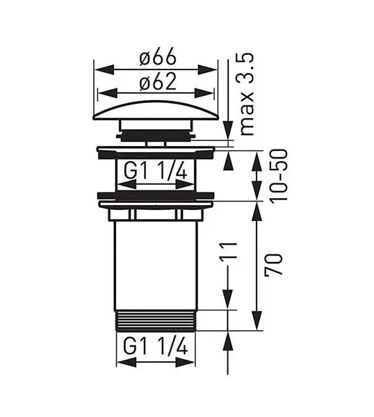 Novaservis - Ferro Antica - Mosdó leeresztő - S285BR – 2. kép