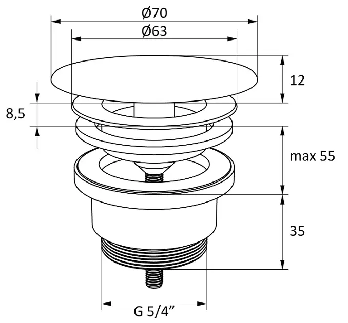 Ravak - Flat - Mosdó leeresztő - X01920 – 2. kép