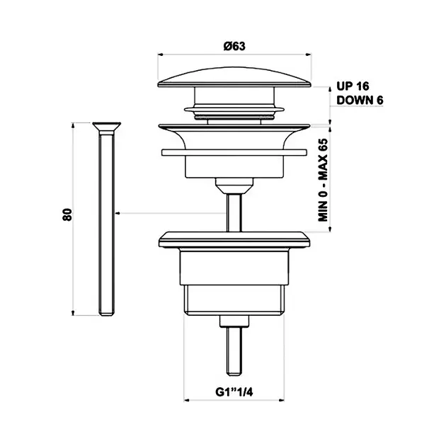 Sapho - Mosdó leeresztő - CV1002G – 2. kép
