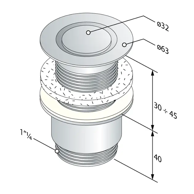 Sapho - Omp Tea Accessories - Mosdó leeresztő - 147.545.5 – 2. kép