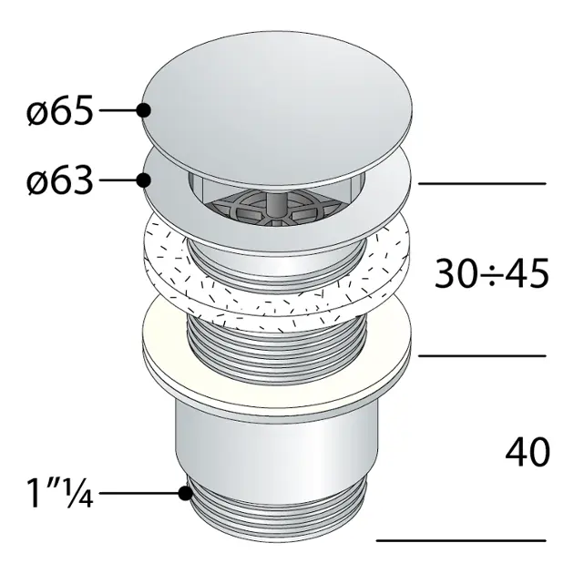 Sapho - Omp Tea Accessories - Mosdó leeresztő - 147.555.5 – 2. kép