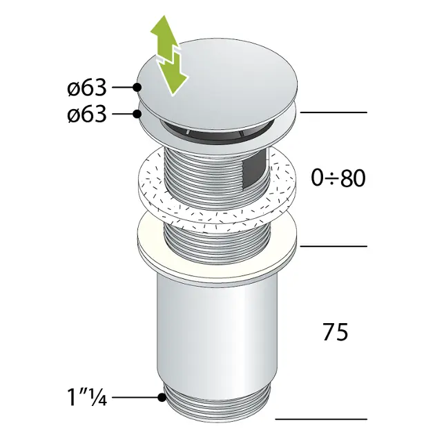 Sapho - Omp Tea Accessories - Mosdó leeresztő - 7533.370.5 – 2. kép