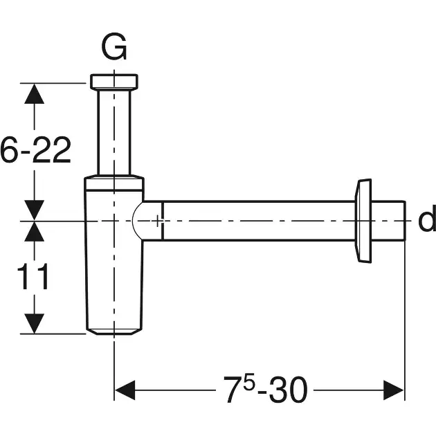 Geberit - Equipment and accessories - Mosdó szifon - 151.034.21.1 – 2. kép
