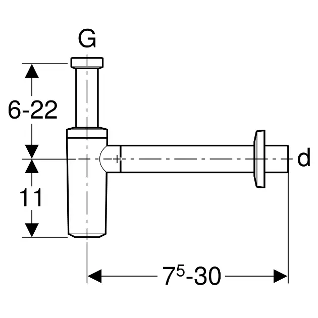 Geberit - Equipment and accessories - Mosdó szifon - 151.035.21.1 – 2. kép
