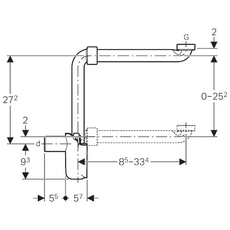 Geberit - Equipment and accessories - Mosdó szifon - 151.117.11.1 – 2. kép