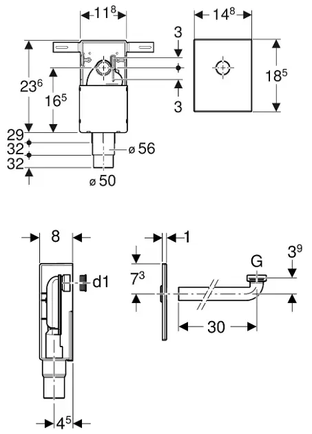 Geberit - Equipment and accessories - Mosdó szifon - 151.120.11.1 – 2. kép
