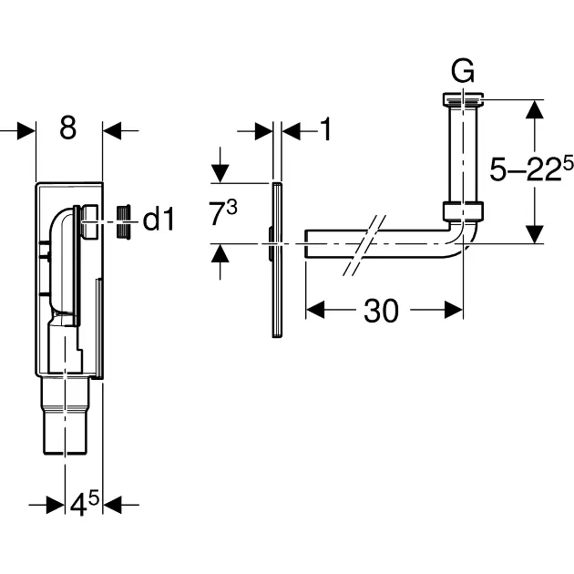 Geberit - Equipment and accessories - Mosdó szifon - 151.122.21.1 – 3. kép