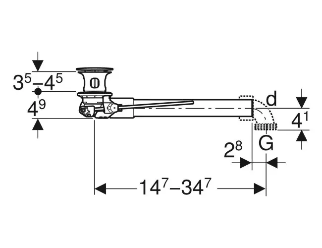 Geberit - Equipment and accessories - Mosdó szifon - 152.070.21.1 – 2. kép