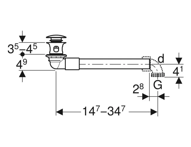 Geberit - Equipment and accessories - Mosdó szifon - 152.071.21.1 – 2. kép