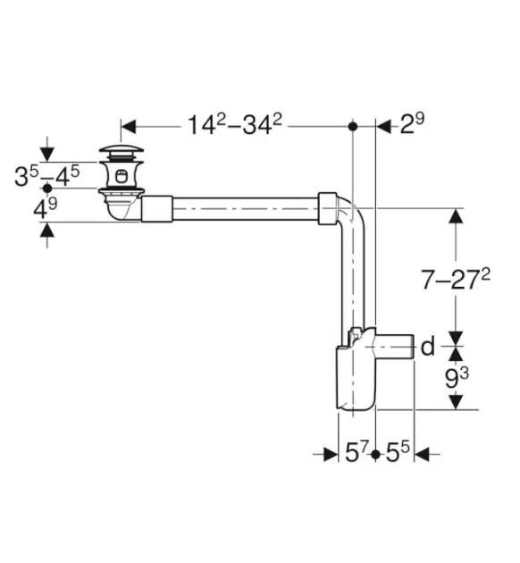 Geberit - Equipment and accessories - Mosdó szifon - 152.073.21.1 – 2. kép