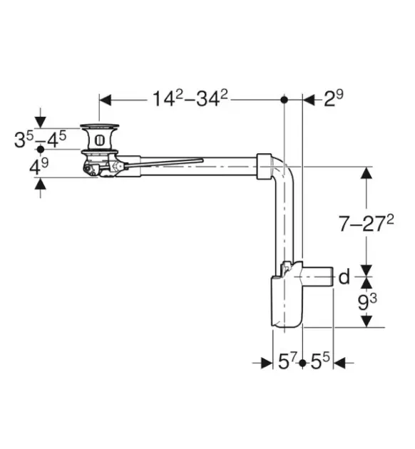 Geberit - Equipment and accessories - Mosdó szifon - 152.074.21.1 – 2. kép