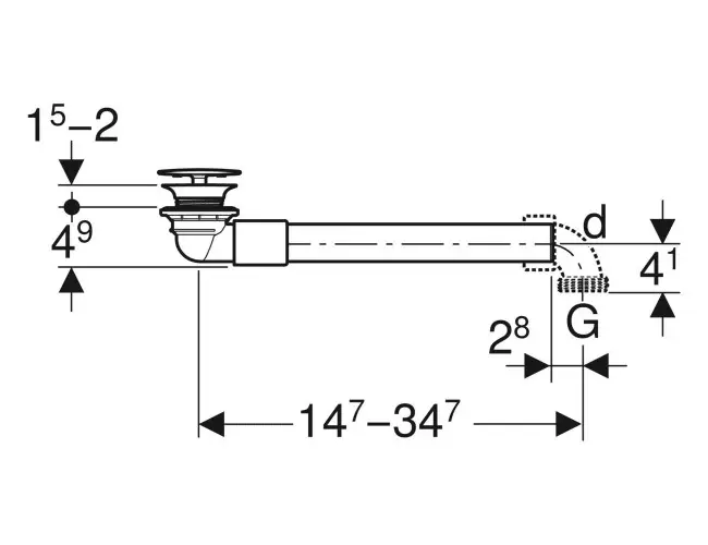 Geberit - Equipment and accessories - Mosdó szifon - 152.081.21.1 – 2. kép