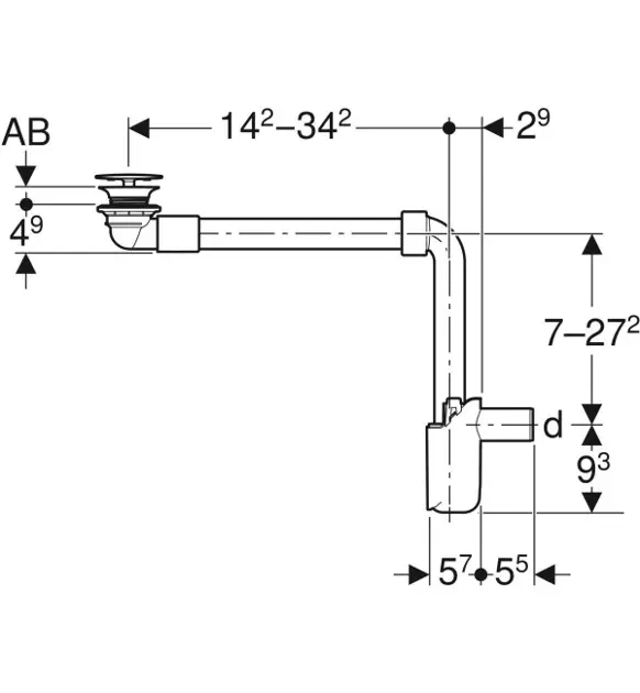 Geberit - Equipment and accessories - Mosdó szifon - 152.084.21.1 – 2. kép