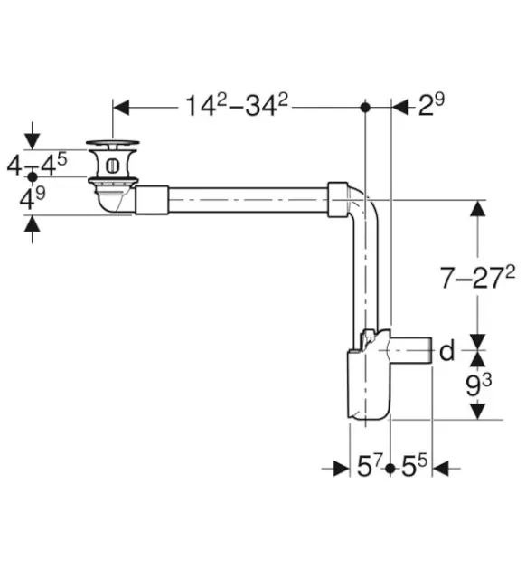 Geberit - Equipment and accessories - Mosdó szifon - 152.092.21.1 – 2. kép