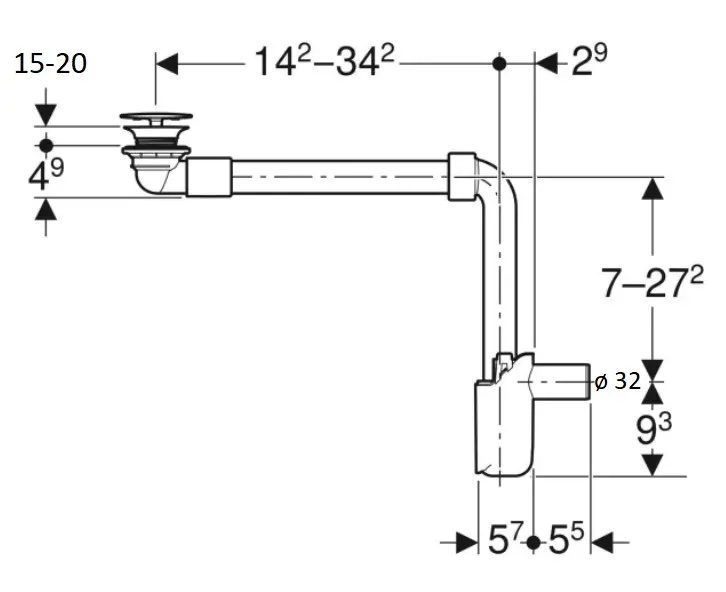 Geberit - ONE - Mosdó szifon - 152.089.01.1 – 2. kép