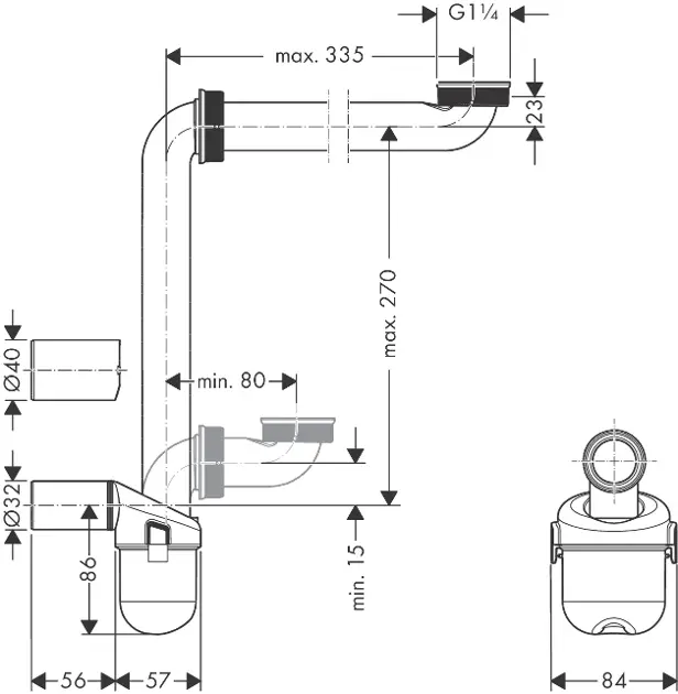 Hansgrohe - Accessories - Mosdó szifon - 54235000 – 2. kép