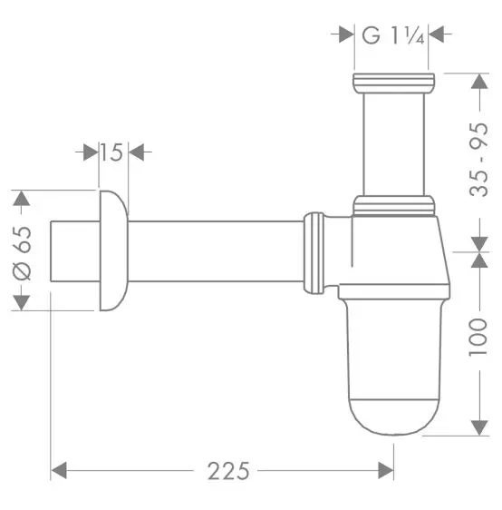 Hansgrohe - Waste traps - Mosdó szifon - 52053000 – 2. kép