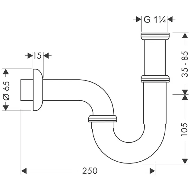 Hansgrohe - Waste traps - Mosdó szifon - 53002000 – 2. kép