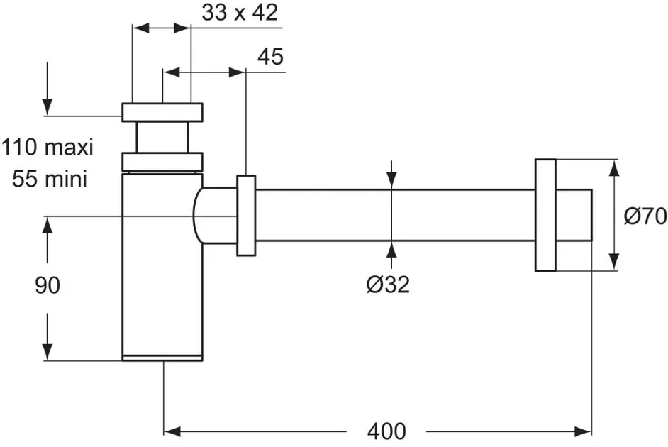 Ideal Standard - Equipment and accessories - Mosdó szifon - D5859AA – 2. kép
