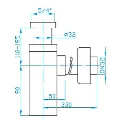 Jika - Cubito - Mosdó szifon - H3747300040001 – 2. kép
