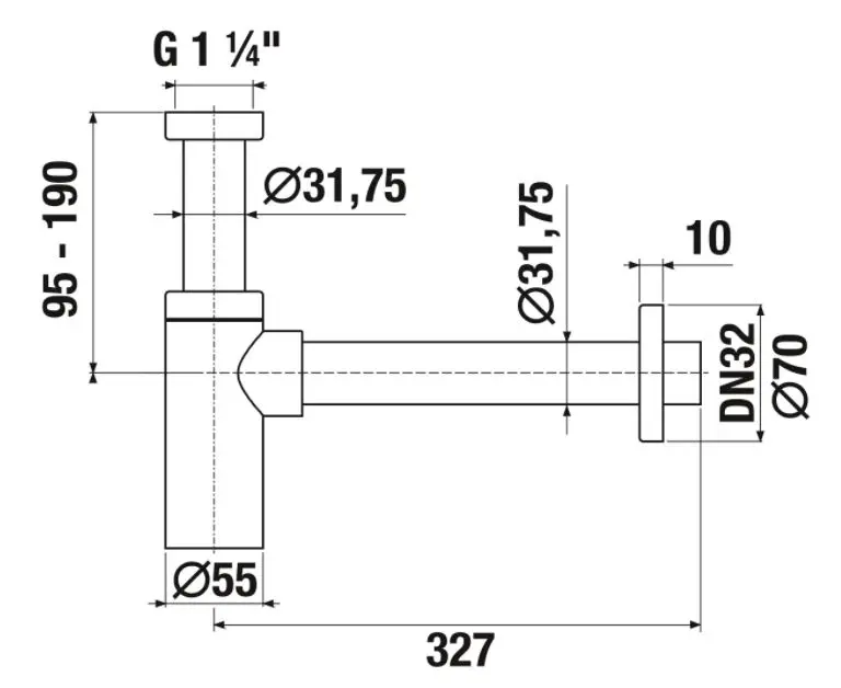 Jika - Rio - Mosdó szifon - H3741R00040001 – 2. kép