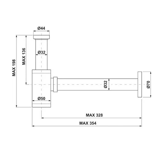 Sapho - Mosdó szifon - SI51G – 2. kép