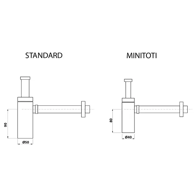 Sapho - Omp Tea Minitoti - Mosdó szifon - 510.135.5.K – 3. kép